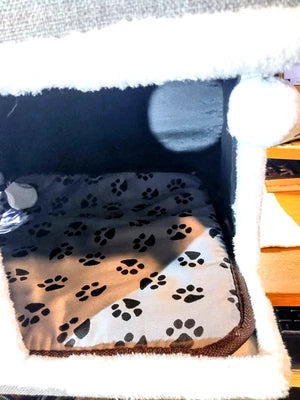 PETEMPO Heated Cat House for Indoor, Small Cat Bed with Heating Pad, Adj Temp