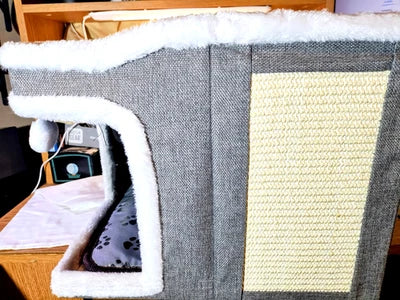 PETEMPO Heated Cat House for Indoor, Small Cat Bed with Heating Pad, Adj Temp