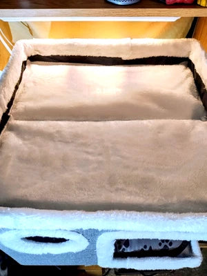 PETEMPO Heated Cat House for Indoor, Small Cat Bed with Heating Pad, Adj Temp
